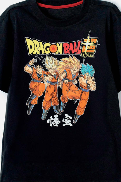 CAMISETA DE NIÑO, MANGA CORTA NEGRA  DE DRAGON BALL TOEI ANIMATION INC