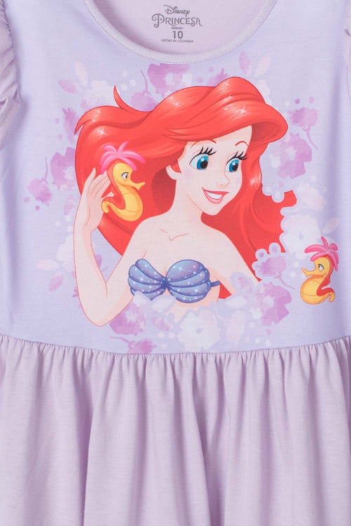 Card slide image -  VESTIDO DE LA SIRENITA MANGA CORTA LILA  PARA NIÑA