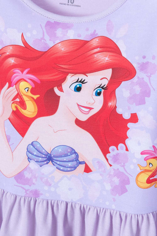 Card slide image -  VESTIDO DE LA SIRENITA MANGA CORTA LILA  PARA NIÑA