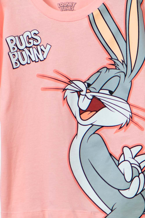 Card slide image -  CAMISETA DE BUGS BUNNY MANGA CORTA MANDARINA PARA NIÑA