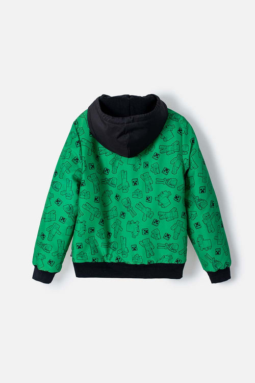 Card slide image -  CHAQUETA DE MINECRAFT CON CAPUCHA VERDE Y NEGRA PARA NIÑO