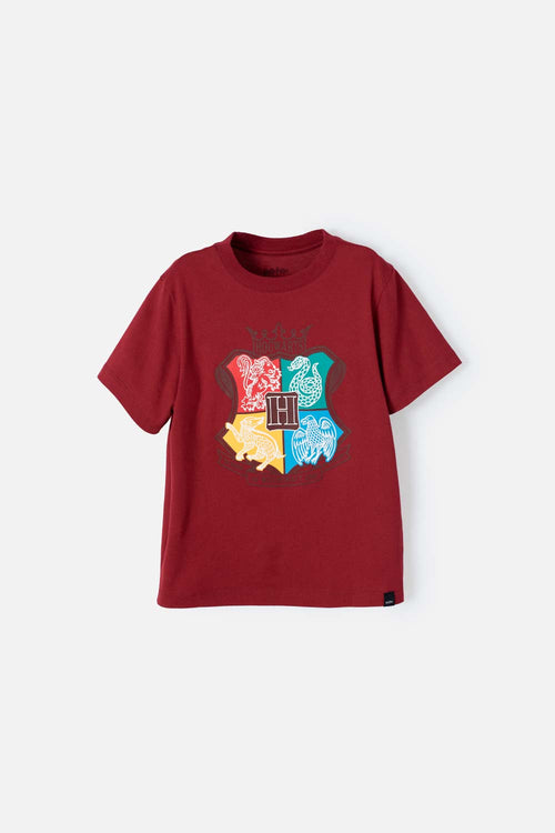 Card slide image -  CAMISETA DE HARRY POTTER VINOTINTO MANGA CORTA PARA NIÑO