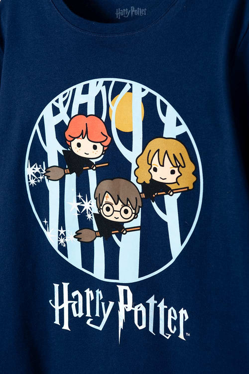 Card slide image -  CAMISETA DE HARRY POTTER AZUL MANGA LARGA PARA NIÑA