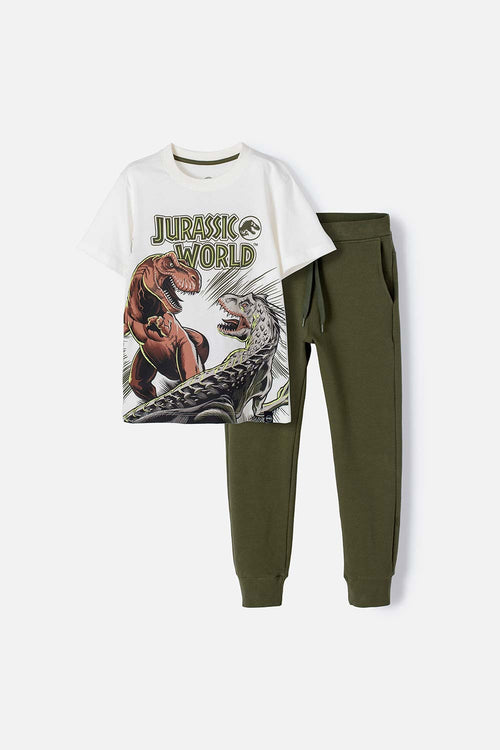 Card slide image -  CONJUNTO DE JURASSIC WORLD DE PANTALÓN LARGO VERDE PARA NIÑO