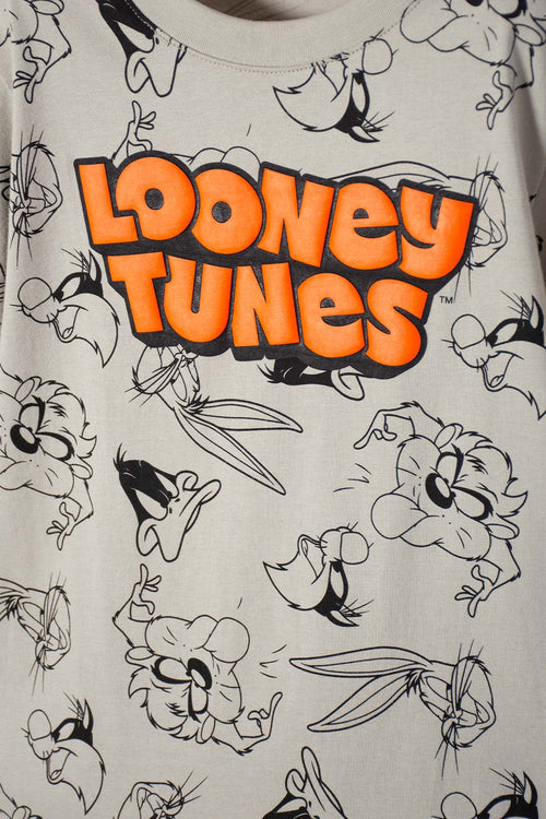 Card slide image -  CAMISETA DE LOONEY TUNES MANGA CORTA VERDE OLIVA PARA NIÑO