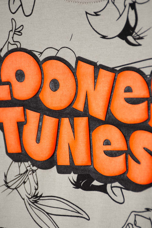 Card slide image -  CAMISETA DE LOONEY TUNES MANGA CORTA VERDE OLIVA PARA NIÑO