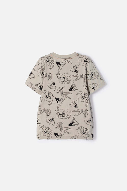 Card slide image -  CAMISETA DE LOONEY TUNES MANGA CORTA VERDE OLIVA PARA NIÑO
