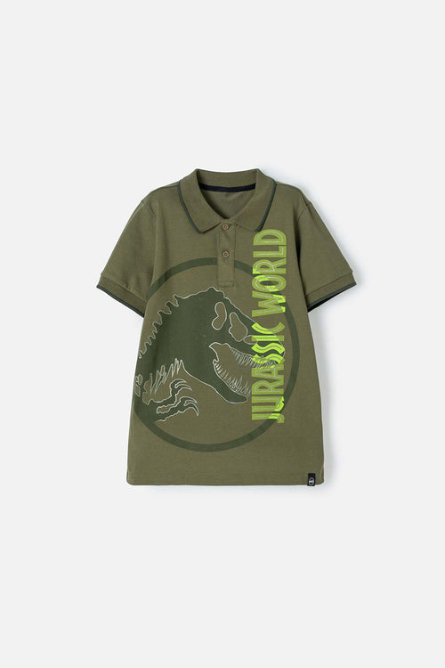 Card slide image -  CAMISETA TIPO POLO JURASSIC WORLD VERDE PARA NIÑO