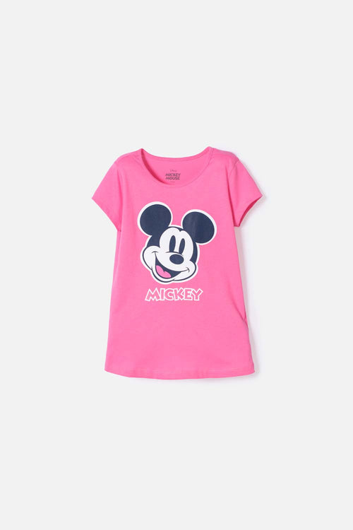 Card slide image -  CAMISETA DE MICKEY MOUSE MANGA CORTA ROSADA PARA NIÑA
