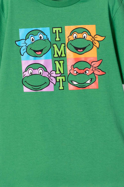 CAMISETA DE TORTUGAS NINJA MANGA CORTA VERDE PARA NIÑO