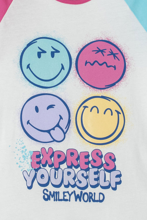 Card slide image -  PIJAMA DE SMILEY WORLD CON PANTALÓN MULTICOLOR PARA NIÑA