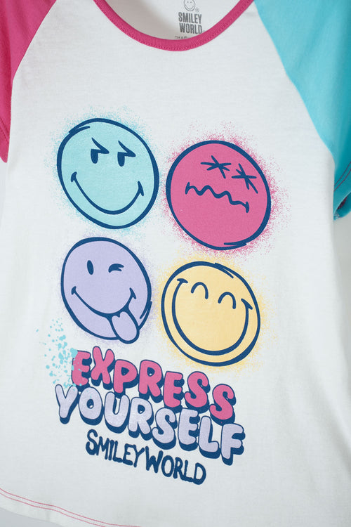 Card slide image -  PIJAMA DE SMILEY WORLD CON PANTALÓN MULTICOLOR PARA NIÑA