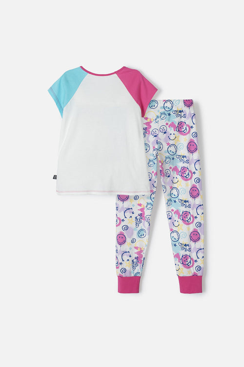 Card slide image -  PIJAMA DE SMILEY WORLD CON PANTALÓN MULTICOLOR PARA NIÑA