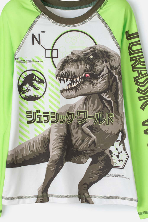 Card slide image -  CONJUNTO DE BAÑO DE JURASSIC WORLD VERDE Y MARFIL PARA NIÑO