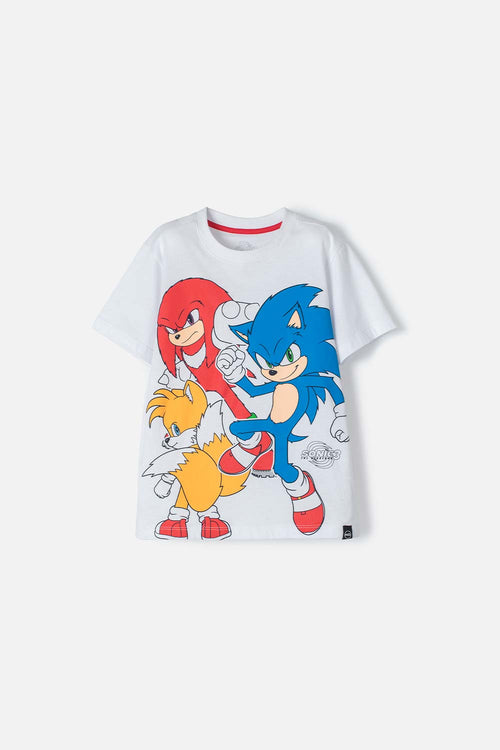 Card slide image -  CAMISETA DE SONIC MANGA CORTA BLANCO PARA NIÑO