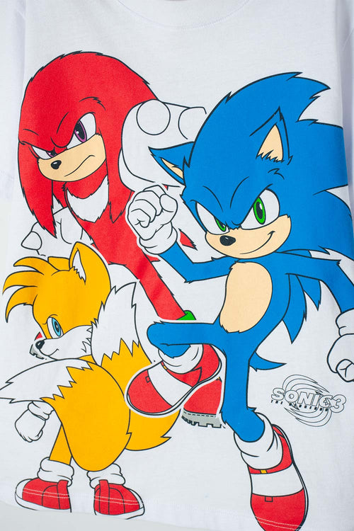 Card slide image -  CAMISETA DE SONIC MANGA CORTA BLANCO PARA NIÑO