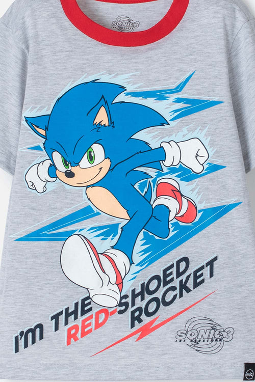 Card slide image -  PIJAMA DE SONIC GRIS, AZUL Y ROJA DE PANTALÓN LARGO PARA NIÑO