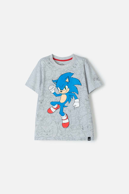 Card slide image -  CAMISETA DE SONIC MANGA CORTA GRIS PARA NIÑO