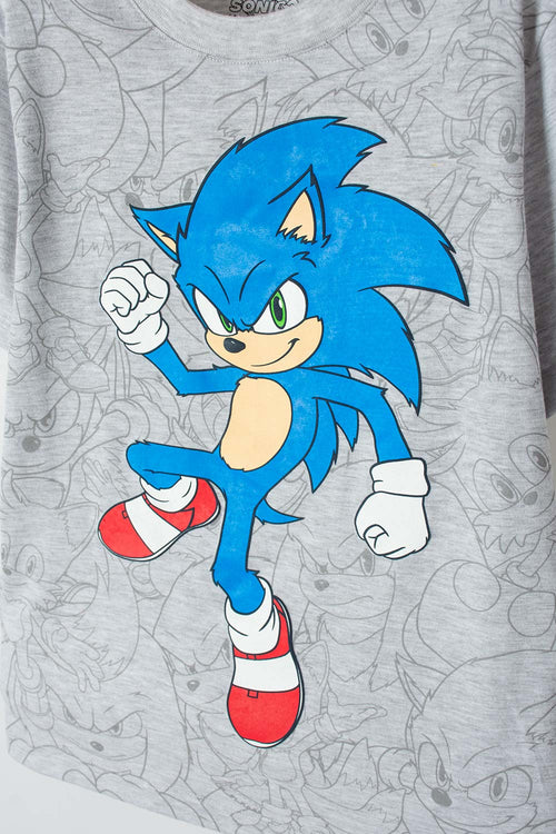 Card slide image -  CAMISETA DE SONIC MANGA CORTA GRIS PARA NIÑO