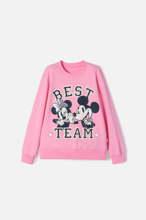 Card slide image -  BUZO DE MINNIE MOUSE ROSADO DE DISEÑO CERRADO PARA NIÑA