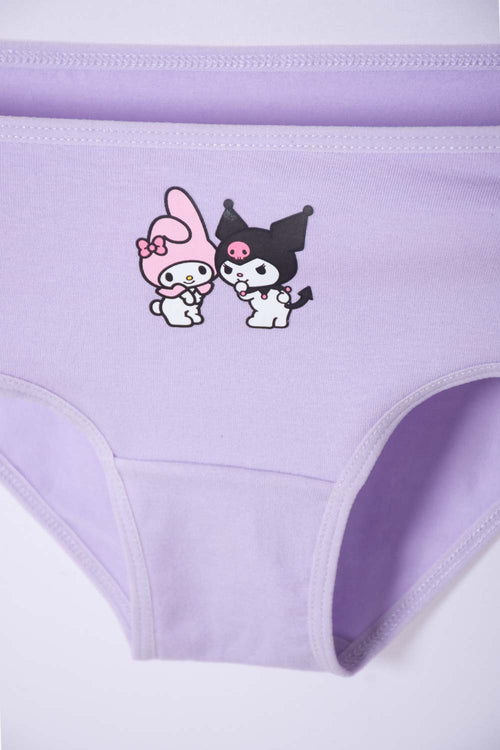 Card slide image -  PACK X2 PANTIES DE MY MELODY & KUROMI LAVANDA EN DÚO PARA NIÑA