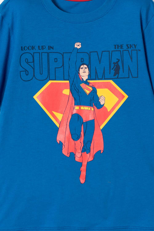 Card slide image -  CAMISETA DE SUPERMAN AZUL ESTAMPADA PARA NIÑO