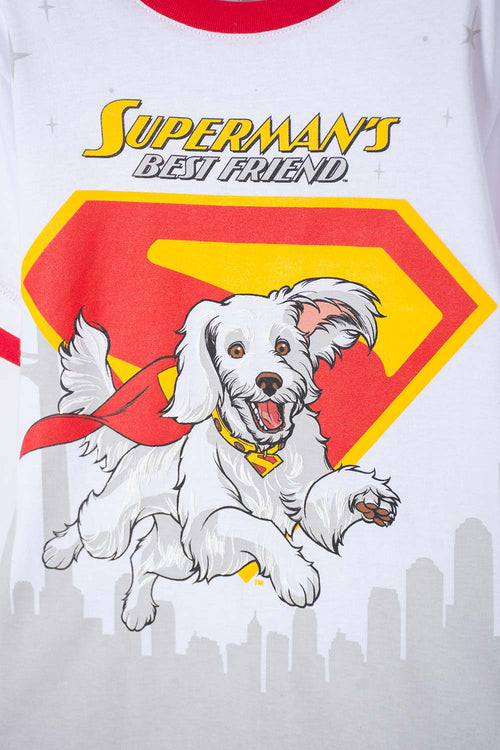 Card slide image -  CAMISETA DE SUPERMAN BLANCA MANGA CORTA PARA NIÑO