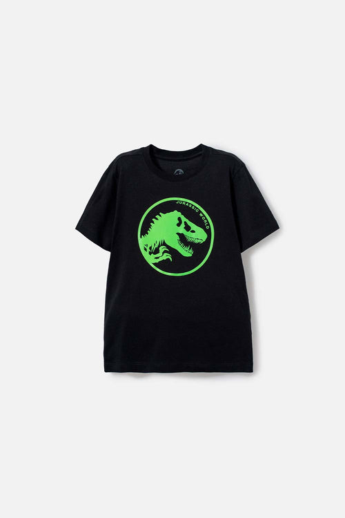Card slide image -  CAMISETA DE JURASSIC WORLD NEGRA MANGA CORTA ESTAMPADA PARA NIÑO