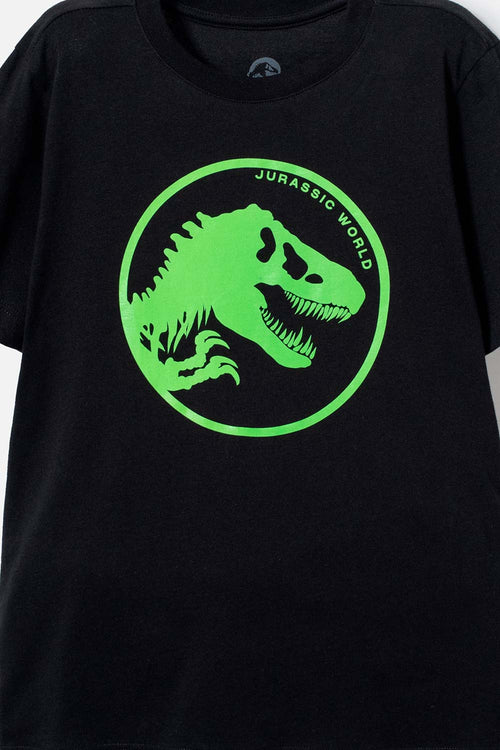 Card slide image -  CAMISETA DE JURASSIC WORLD NEGRA MANGA CORTA ESTAMPADA PARA NIÑO