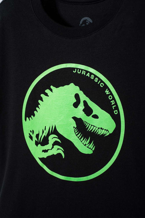 Card slide image -  CAMISETA DE JURASSIC WORLD NEGRA MANGA CORTA ESTAMPADA PARA NIÑO