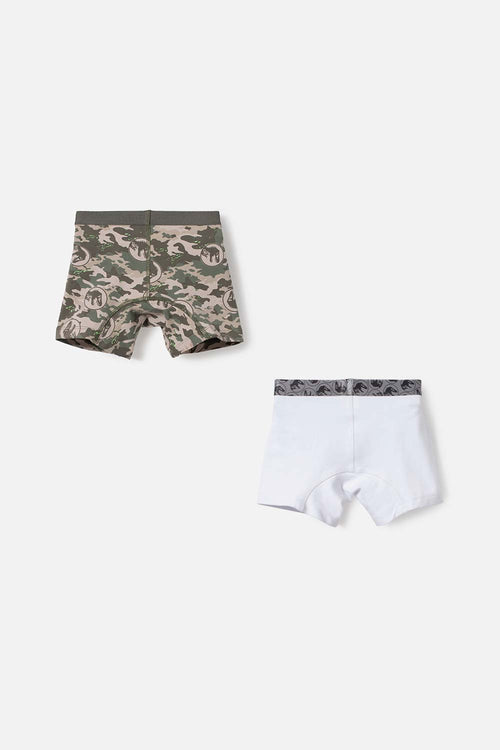 Card slide image -  PACK X2 BOXER DE JURASSIC WORLD VERDE Y BLANCO PARA NIÑO
