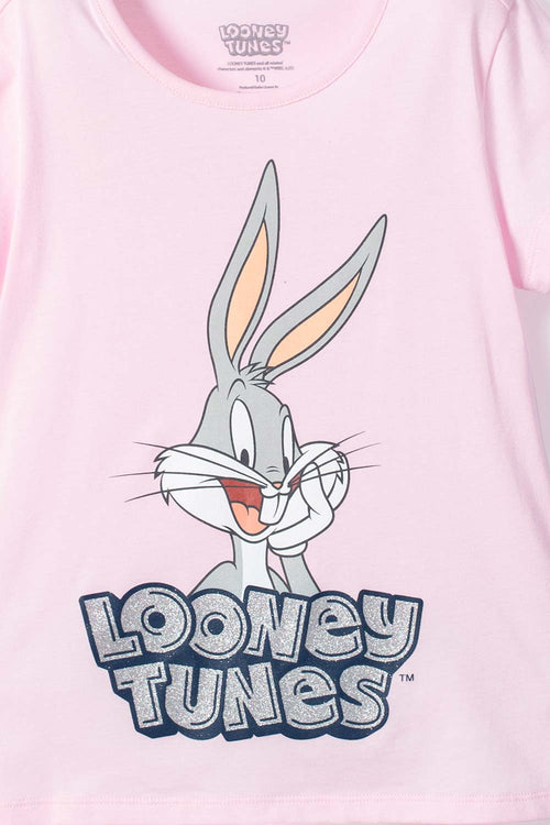 Card slide image -  CAMISETA DE LOONEY TUNES MANGA CORTA ROSADA PARA NIÑA