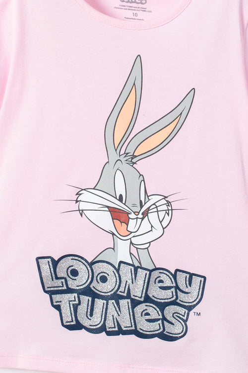 Card slide image -  CAMISETA DE LOONEY TUNES MANGA CORTA ROSADA PARA NIÑA