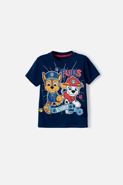 CAMISETA DE PAW PATROL ESTAMPADA AZUL PARA NIÑO DE 2T A 5T