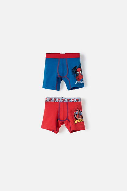PACK X2 BOXER DE SPIDER-MAN ROJO Y AZUL PARA NIÑO 2T A 5T