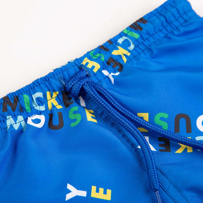 CONJUNTO BAÑO DE MICKEY MOUSE CON PANTALÓN CORTO AMARILLO Y AZUL PARA BEBÉ NIÑO