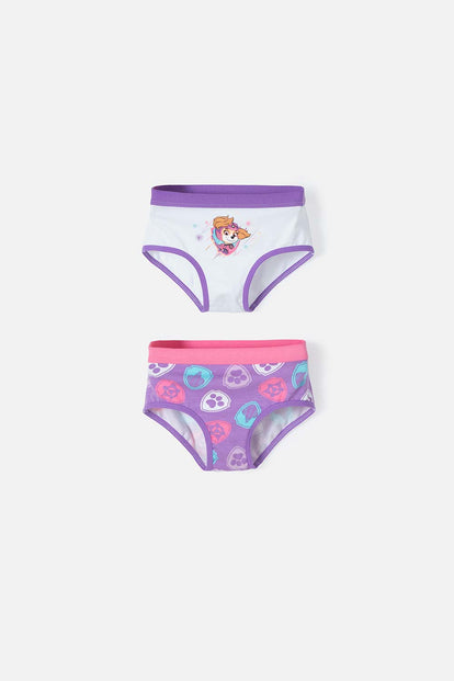 PACK X2 PANTIES PAW PATROL BLANCO Y MORADO PARA NIÑA DE 2T A 5T