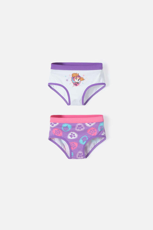 Card slide image -  PACK X2 PANTIES PAW PATROL BLANCO Y MORADO PARA NIÑA DE 2T A 5T