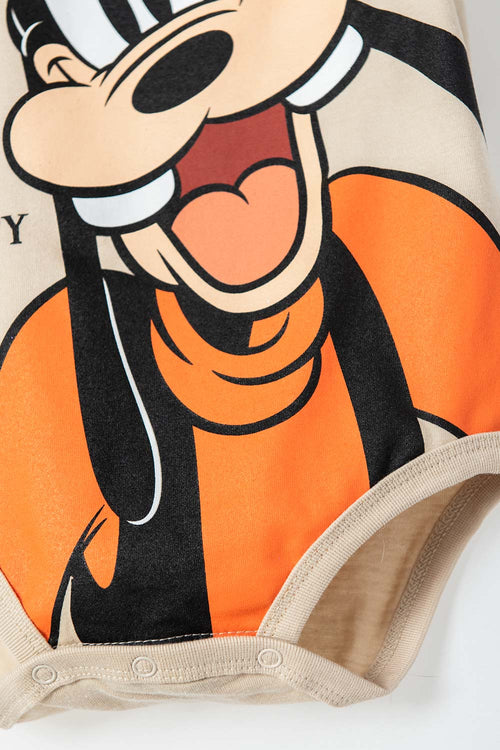 Card slide image -  BODY DE GOOFY MANGA CORTA CAQUI PARA BEBÉ NIÑO