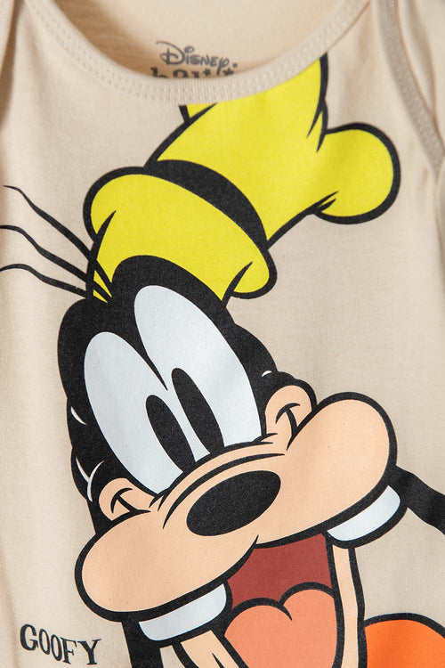 Card slide image -  BODY DE GOOFY MANGA CORTA CAQUI PARA BEBÉ NIÑO