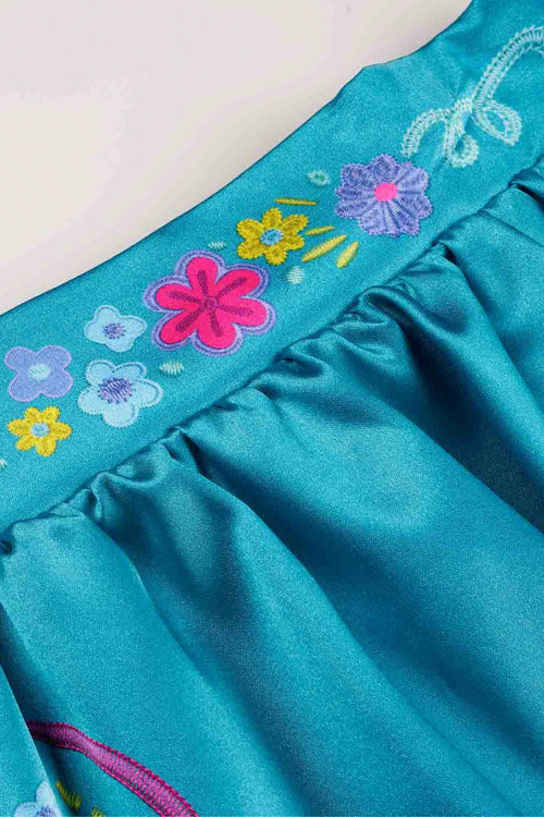 Card slide image -  CONJUNTO DE ENCANTO DE FALDA BLANCO Y VERDE PARA NIÑA 2T A 5T