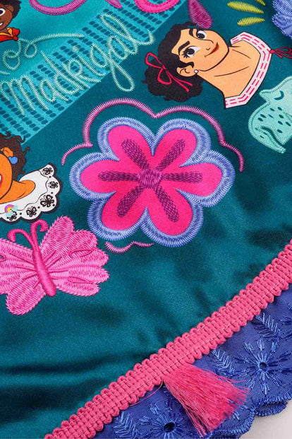 CONJUNTO DE ENCANTO DE FALDA BLANCO Y VERDE PARA NIÑA 2T A 5T