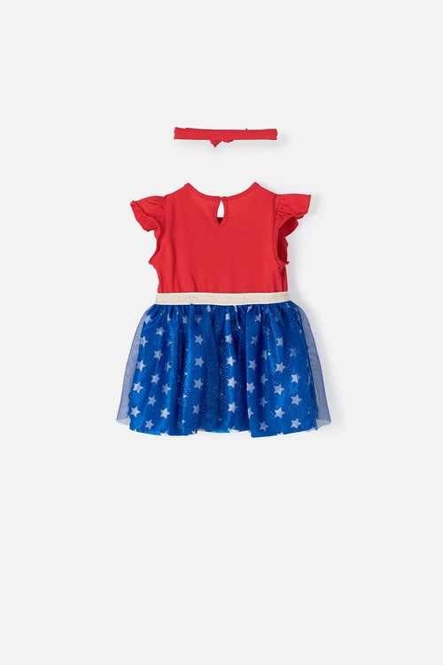 Card slide image -  VESTIDO DE WONDER WOMAN CON TUTÚ ROJO  PARA BEBÉ NIÑA