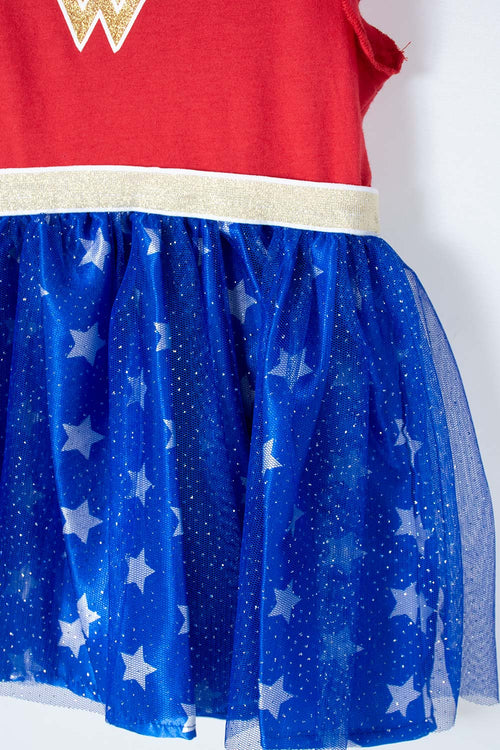 Card slide image -  VESTIDO DE WONDER WOMAN CON TUTÚ ROJO  PARA BEBÉ NIÑA