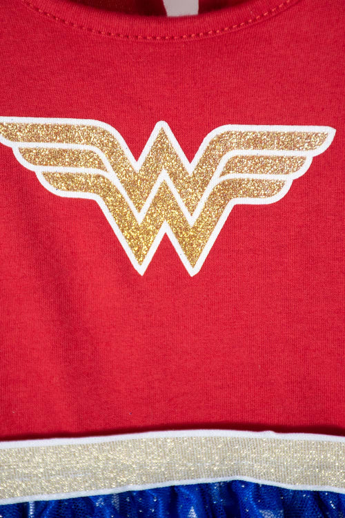 Card slide image -  VESTIDO DE WONDER WOMAN CON TUTÚ ROJO  PARA BEBÉ NIÑA