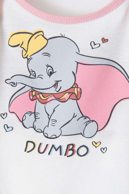 PIJAMA DE DUMBO CON PANTALÓN LARGO MARFIL PARA BEBÉ NIÑA