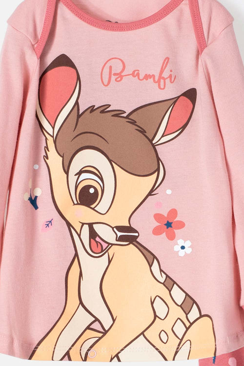 Card slide image -  PIJAMA BAMBI  DE PANTALÓN LARGO ROSADO PARA BEBE NIÑA