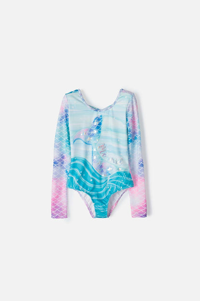 VESTIDO DE BAÑO MIC MANGA LARGA MULTICOLOR PARA NIÑA