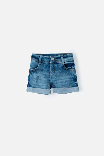 SHORT LITTLEMIC DENIM AZUL PARA NIÑA 2T A 5T