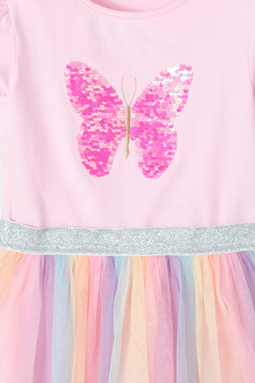 Card slide image -  VESTIDO LITTLEMIC MULTICOLOR MANGA CORTA PARA NIÑA 2T A 5T